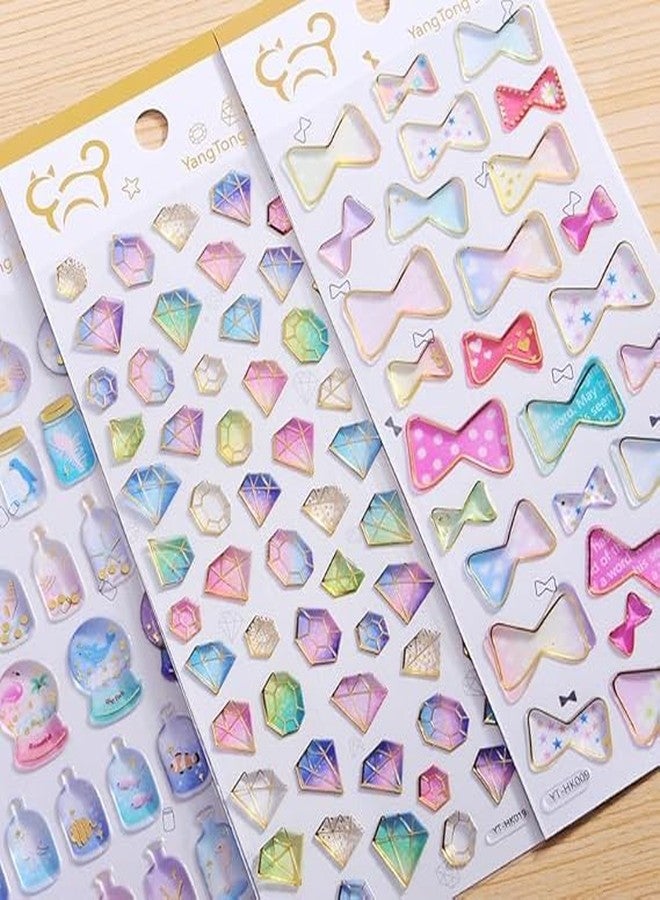 NVF Cute Bow & Gemstone Stickers Set | Decorative Scrapbooking Stickers for Journals, Planners & DIY Crafts - Image 2